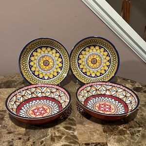 Williams Sonoma Sicily Melamine Set/4 Serve/Pasta/Cereal Bowls